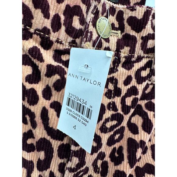 Ann Taylor The Skinny Highest Rise Pink Cheetah Corduroy Pants Women's Size 4 - Picture 6 of 9